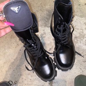 Prada combat nylon boots